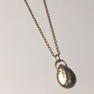 Brushed gold pendant necklace